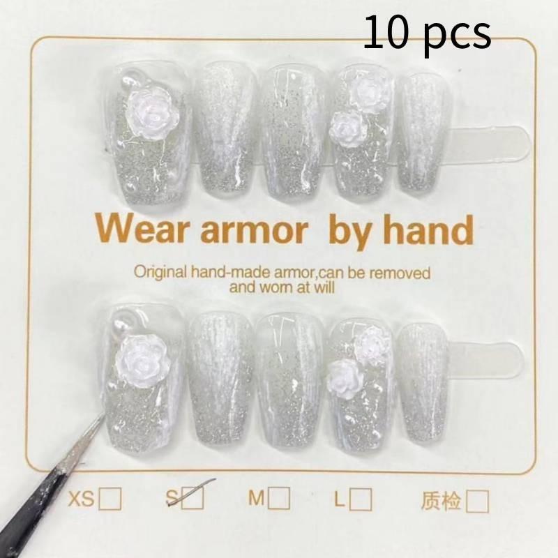 

Глаз Премиум Кошка Накладные Ногти Ручной Работы Горная Камелия Гипс Женские Стильные Short,L