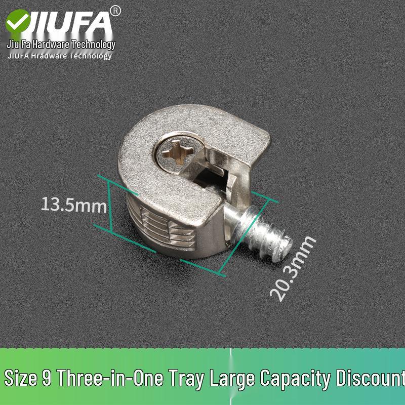 Minimalist Gunmetal Gray 3-in-1 Shelf Bracket & 12mm Cabinet Connector