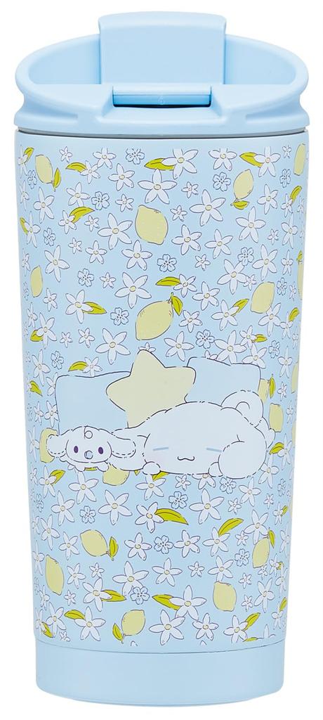 Skater Thermo Vacuum with Flap Sanrio Cinnamoroll Plush Tumbler, 450ml, Hot/Cold Insulation, Insulated, Lid, Lock, Hug, STBF5-A