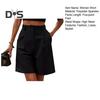 Women's Summer High Waist Short Loose Fit Knee-Length Wide Leg Shorts with Pockets Casual Business Work Short
