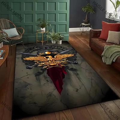 1PC Mysterious Roman Logo Print Carpet Living Room Bedroom Office Bedside Bathroom Floor Mats Home Decor Rug Gift Quick Arrival