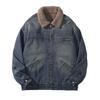 Men's Retro Maillard Lambswool-Lined Winter Denim Workwear Jacket