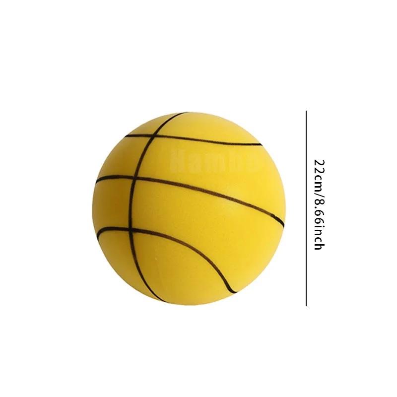 Balle de Basketball Silencieuse Haute Densité pour Enfants Entraînement Intérieur Raquette Balle Portable 18cm/22cm Éponge Élastique Petite Balle en Cuir Jouet