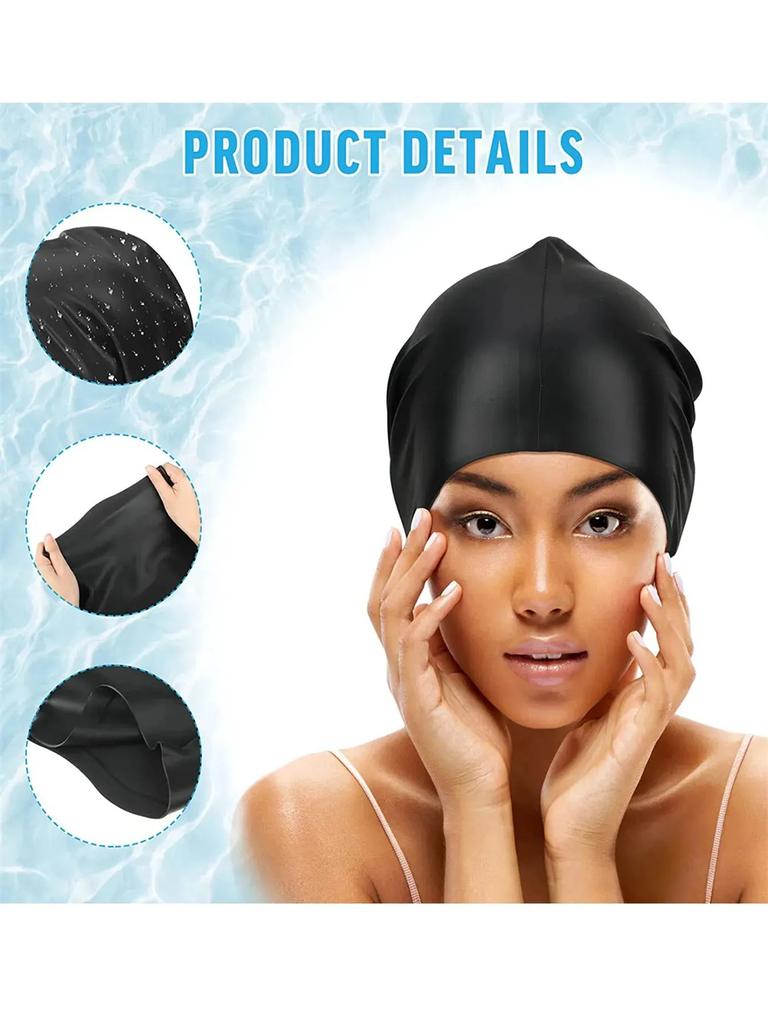 1pcs Long Hair Oversized Swimming Cap, Waterproof Silicone Swimming Cap Suitable for Women, Men, Braids, Braids, Afros