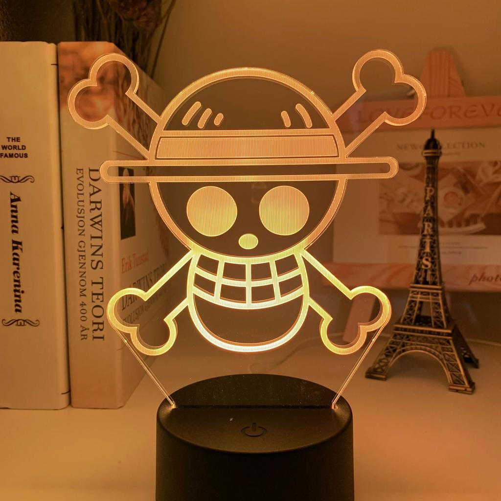 Anime One Piece Logo Kids Night Light Led Touch Sensor Colorful Nightlight For Child Bedroom Decoration Cool Desk 3d Lamp Gift Kob Billigt Fri Fragt Aerlige Anmeldelser Med Billeder Joom