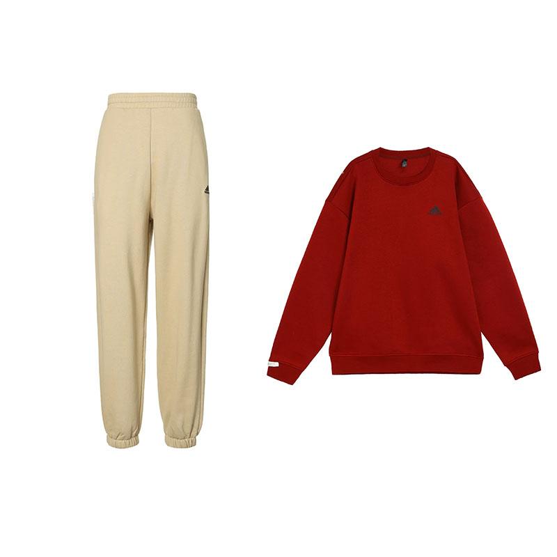 

Adidas Solid Color Round Neck Pullover Long Sleeve Top Outdoor Casual Sports Logo Thick Sweatpants Hoodie Set Men Sets JM9095+IV7609 M