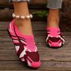 New Flyknit Mesh Breathable Low Top Single Shoes for Women, Flat Bottom Printed Knitted Fabric, Shallow Mouth Lazy Work Shoes