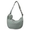 Canvas Bag Women's Crossbody Bag Large Capacity Casual Versatile Dumpling Bag Single Bag College Student Commuting Bag for Class