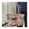 Premium Fashionable and Versatile Splicing Contrasting Hued Tote Bag Used In Old Design Style Handheld Shoulder Bag designed for Women