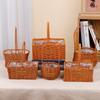 Imitation Rattan Woven Flower Basket: Handheld Arrangement, Living Room Decor, Photography Prop, Picnic, Pastoral, Flower Girl, Souvenir.