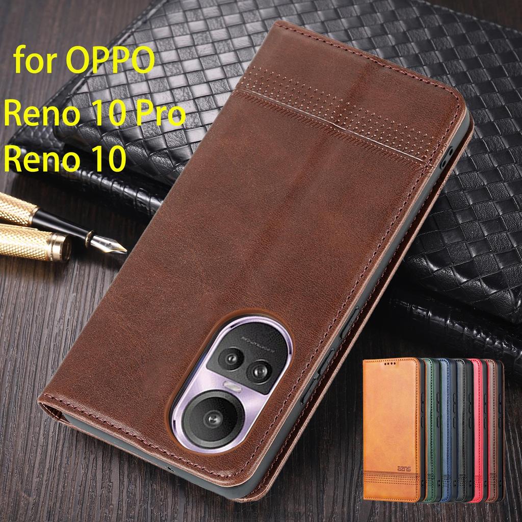 Luxusní kožené pouzdro s magnetickou adsorpcí pro OPPO Reno10 / Reno 10 Pro 6,7" ( Globální EUR RUS ) Ochranné pouzdro s odklápěcím krytem