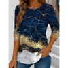Women's T Shirt Magma pattern printing Vintage Stylish Long Sleeve Crew Neck Regular Tops Daily Going out Weekend Print  Spring