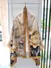 New fragrant cloud flower dill double-sided shawl handmade fine curled edge long silk scarf women's cheongsam fabric high-end versatile scarf