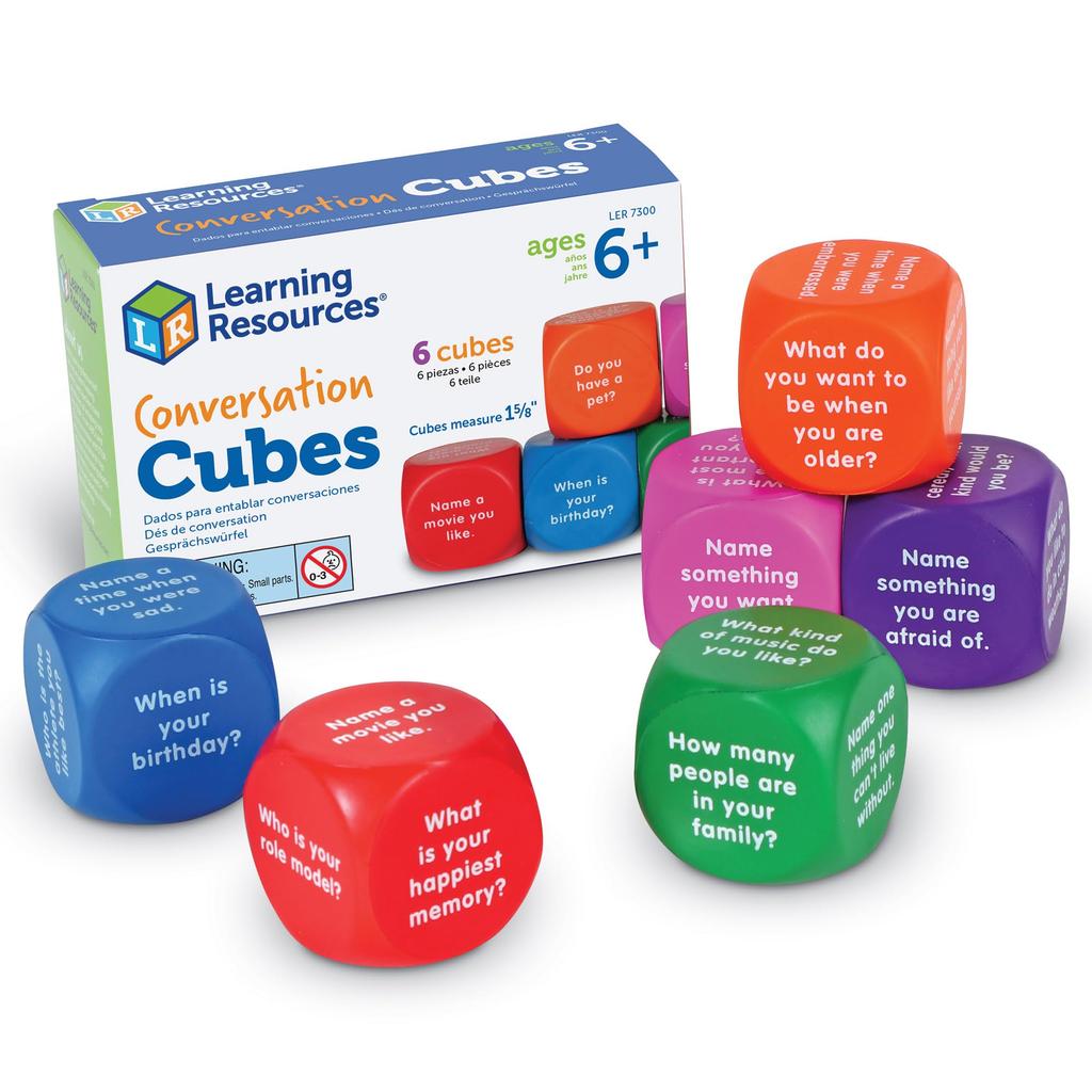 Learning Resources English Conversation Dice, Set of 6, LER7300, Authentic