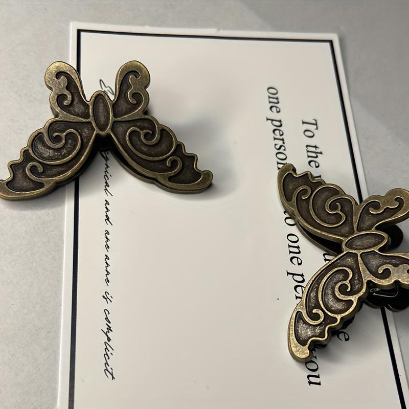 Elegant Butterfly Clips | Antique Bronze Finish, Intricate Floral Design, for Photos, Notes, Office & Home Organization, Durable Paper Clips
