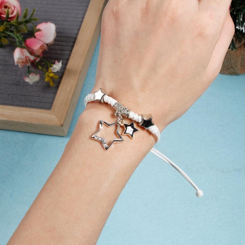 Fashionable His and Hers Bracelets, Set of 2pcs Woven Rope Lovers Bracelets Handwoven Bangles Couple Wrist Chains