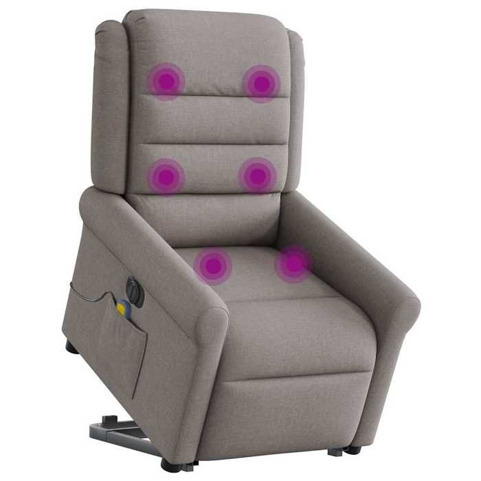 VidaXL Fauteuil inclinable de massage électrique Taupe Tissu 3303351