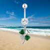 Butterfly Zircon Dangle Belly Button Ring Stainless Steel Hypoallergenic Navel Piercing Jewelry for Gift Giving