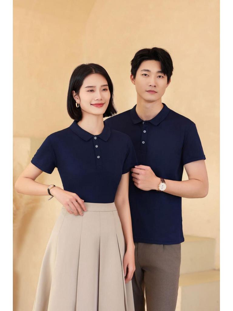 Kurzarm Umlegekragen Kundenspezifisches Poloshirt - Unifarbe, Werbe-T-Shirt, Arbeitskleidung Uniform, Doppelring-Schnalle.