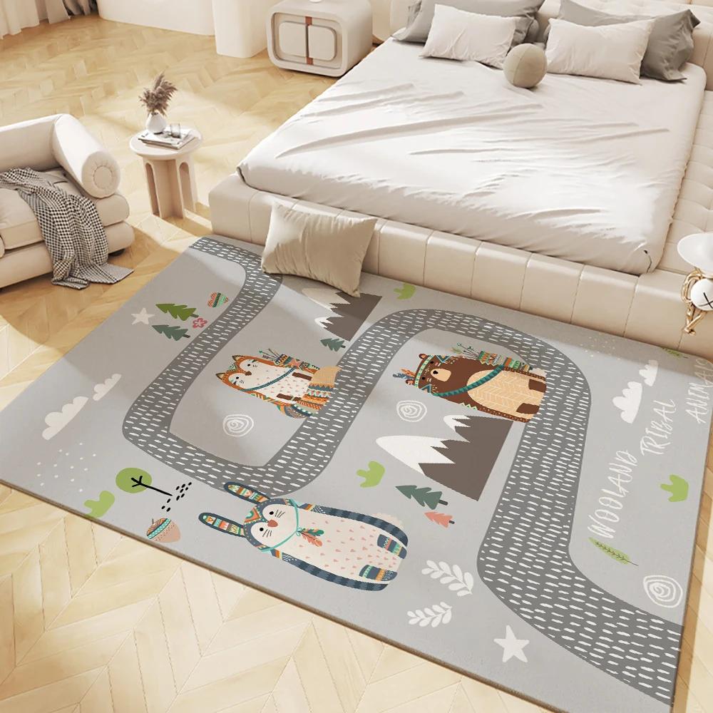 Tappeto da gioco per bambini Tappeti in flanella antiscivolo per camera dei bambini Soggiorno di casa Camera da letto Tappeto da cucina Tappetino lavabile in lavatrice 120x160cm-47x63in