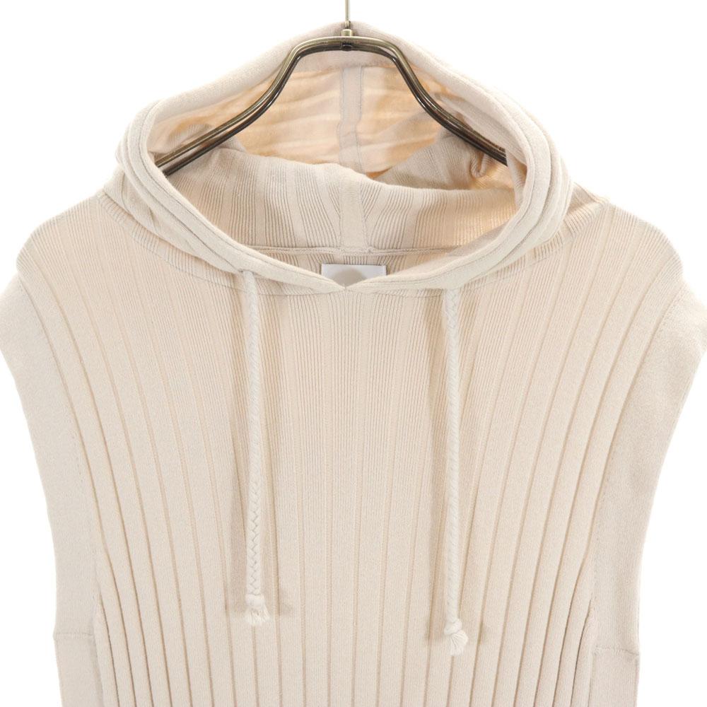 AMERI UNDRESSED Linen Blend No Sleeve Rib Knit Long Dress Beige Women Used