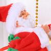 Kletternder Weihnachtsmann mit Musik Animierter Elektrischer Kletternder Weihnachtsmann am Seil Neuheit Weihnachtsbaumschmuck für Feiertags-Kamin-Heimdekoration