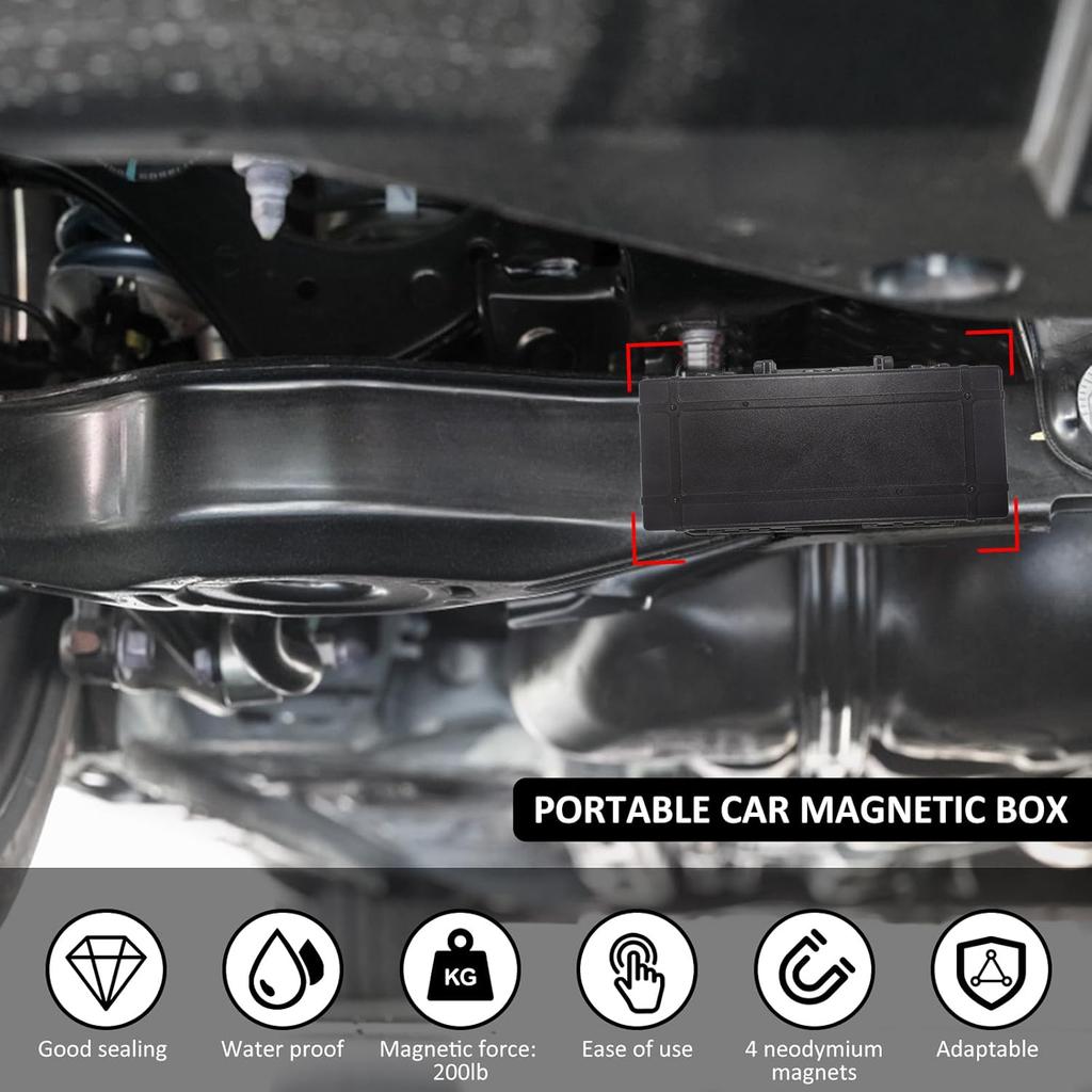 Magnetický držák na klíče pod auto Skrytá schránka na klíče se silným magnetem Vodotěsný magnetický skrýš na klíče Nerezová magnetická úložná schránka