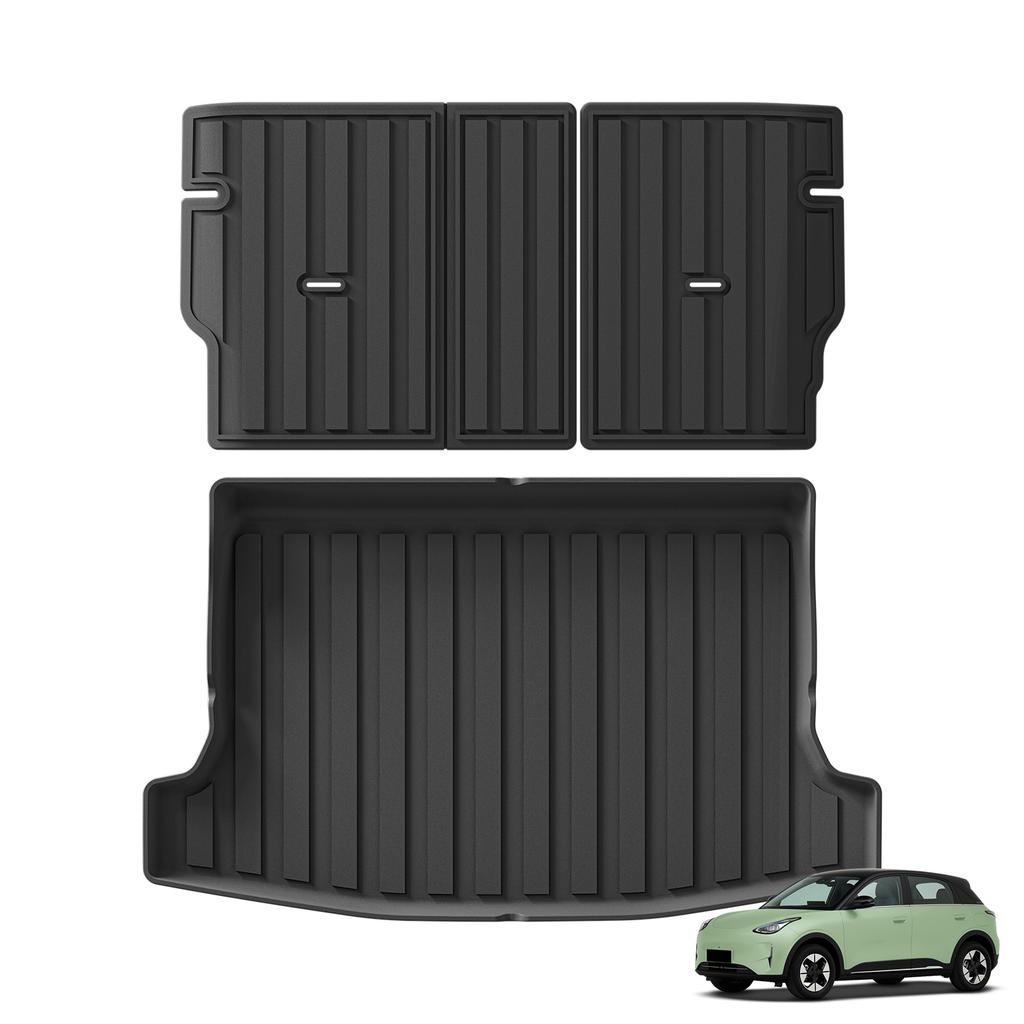LUCKEASY Left Drive for Geely Xingyuan/EX2 2025 2026 TPE 3D Car Floor Mats Cargo Liner Trunk Pad Black Waterproof Accessories