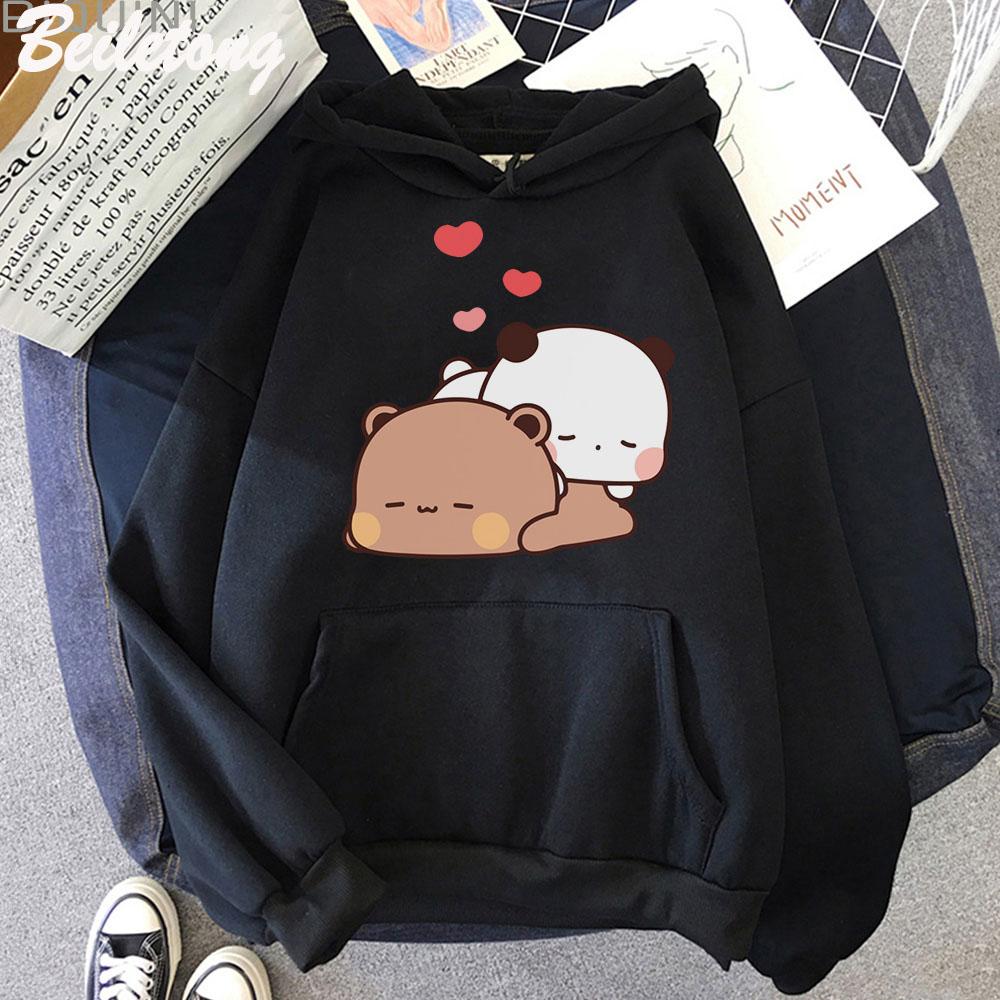 Panda Bear Bubu Dudu Cartoon Hoodie Sleep Cute Printed Clothes for Teens Loose Sweatshirt Spring Pocket