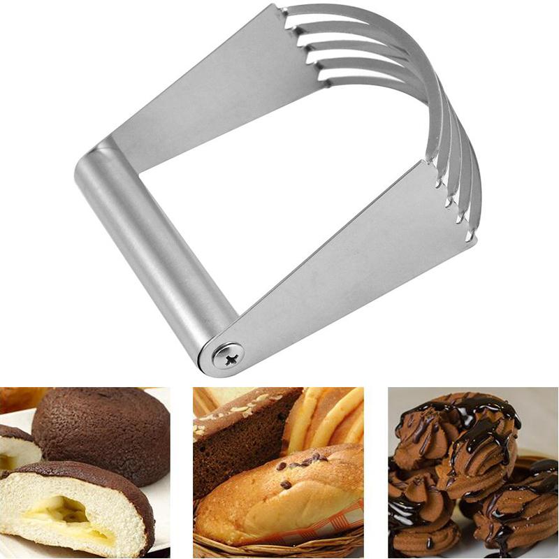 Manueller Edelstahl-Teigschläger, Gebäckschneider, Ergonomischer Griff, 5 Klingen Backwerkzeug, Küchenhelfer, Heißer Verkauf