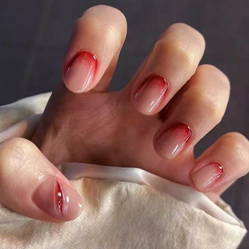 

3D Gradient Blush Wearable Halloween False Nails - European & American Style