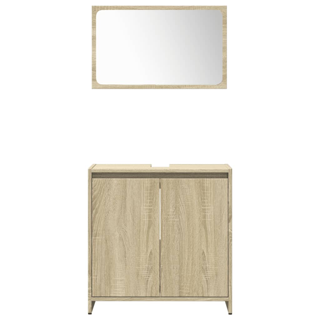 4 Piece Bathroom Furniture Set in Sonoma Oak Particleboard