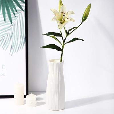 1Pc Plastic Vase For Decoration White Imitation Ceramic Flower Pot Plants Basket Nordic Wedding Decorative Dining Table Bedroom