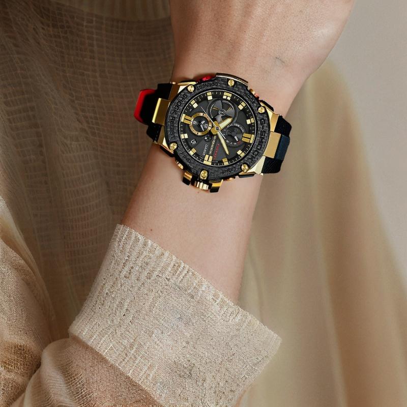 Casio 35th Anniversary Heart of Steel Solar Powered Bluetooth Connection Solar Quartz Movement Japanese and Korean Watch Men's Watch GST-B100TFB-1A