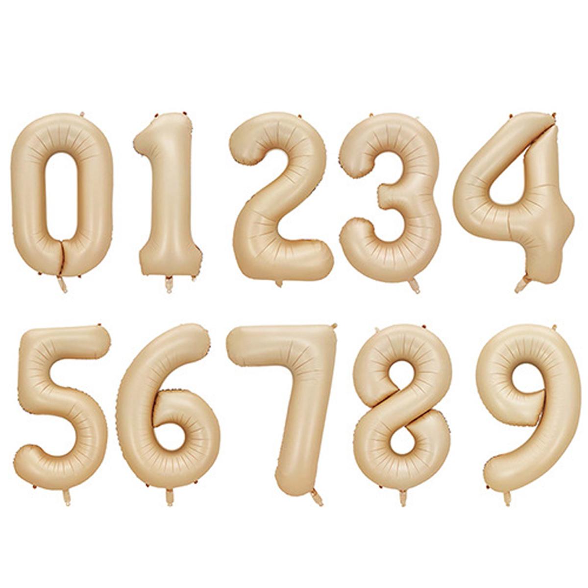 

40inch Vintage caramel br Aluminum Foil Digital Balloons Happy Birthday Party Supplies Wedding Baby Shower Decorations Globos