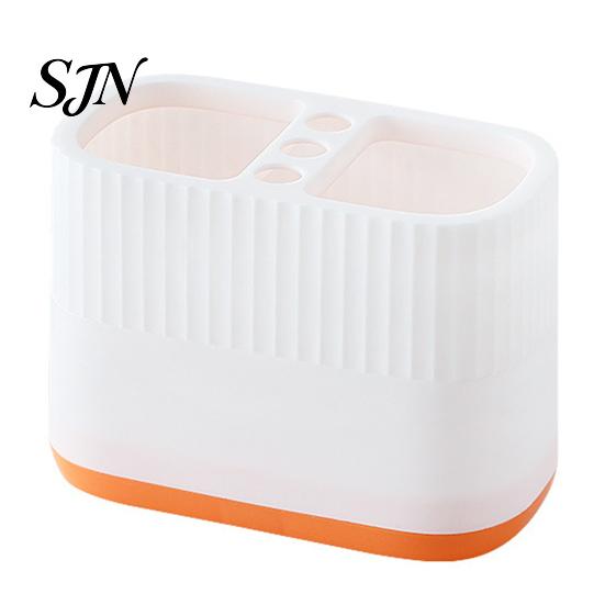 Plastic Pen Cup for Desk Desktop Holder, Compartments Thickened Organizer, Macaron Durable Storage Bin Color Vertical Pattern Organizer Stationery