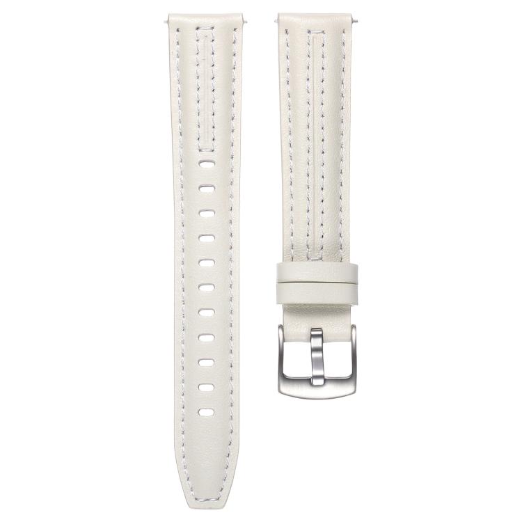 Silver Buckle Leather Watch Band for Huawei Watch GT 6 41mm, Ergonomic Comfort Adjustable Replacement Strap, Easy Install, Strap Only