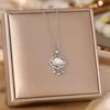 Women's Silver Titanium Steel Necklace with Micro-Inlaid Zircon - Elegant, Durable Clavicle Chain Jewelry