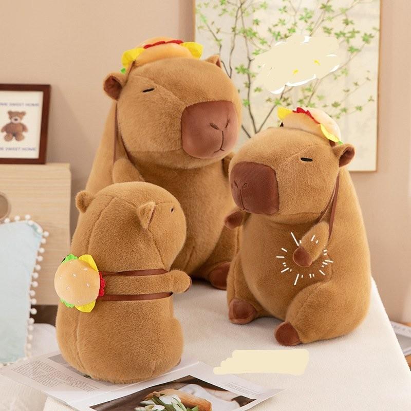 Backpack Capybara Hamburger Plush Toy Room Decoration Children Gifts Christmas