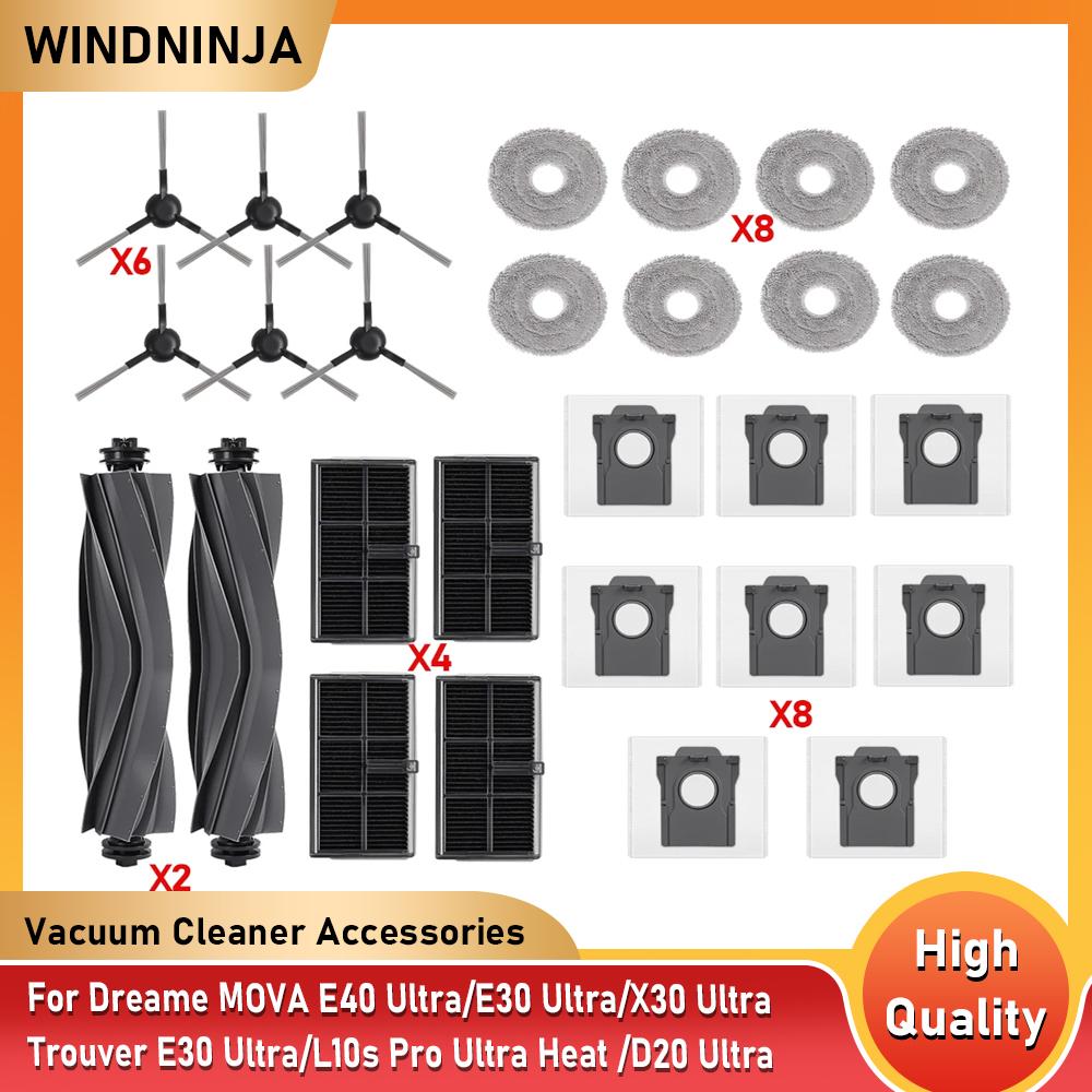 Per Dreame MOVA E40 Ultra Per MOVA E30 Ultra/Trouver E30 Ultra/L10s Pro Ultra Heat /X30 Ultra Filtro Spazzola Tricut Panno Mocio Sacchetto