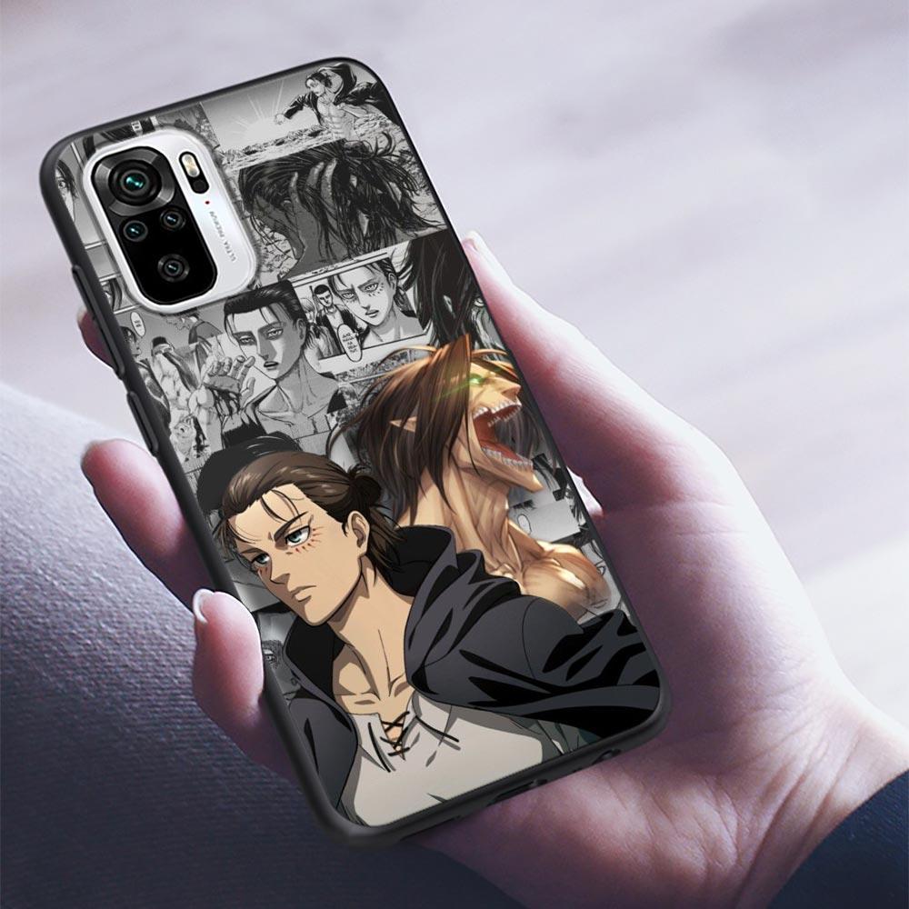 Anime Attack On Titan Eren Yeager Silicone Phone Case For Xiaomi Redmi Note 9 9T 10 10s 11 11s 11E 8 7 Poco M3 M4 Pro Cover Case