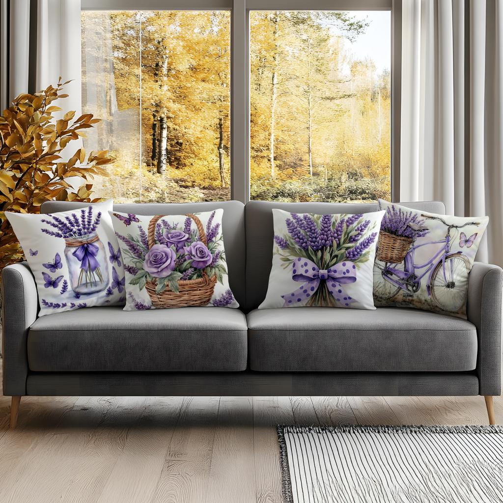 Purple Series Pillow Case Bedroom Sofa Cushion Cover 100% Polyester Living Room Pillowcase Bedhead Throw Pillow Home Room Decor