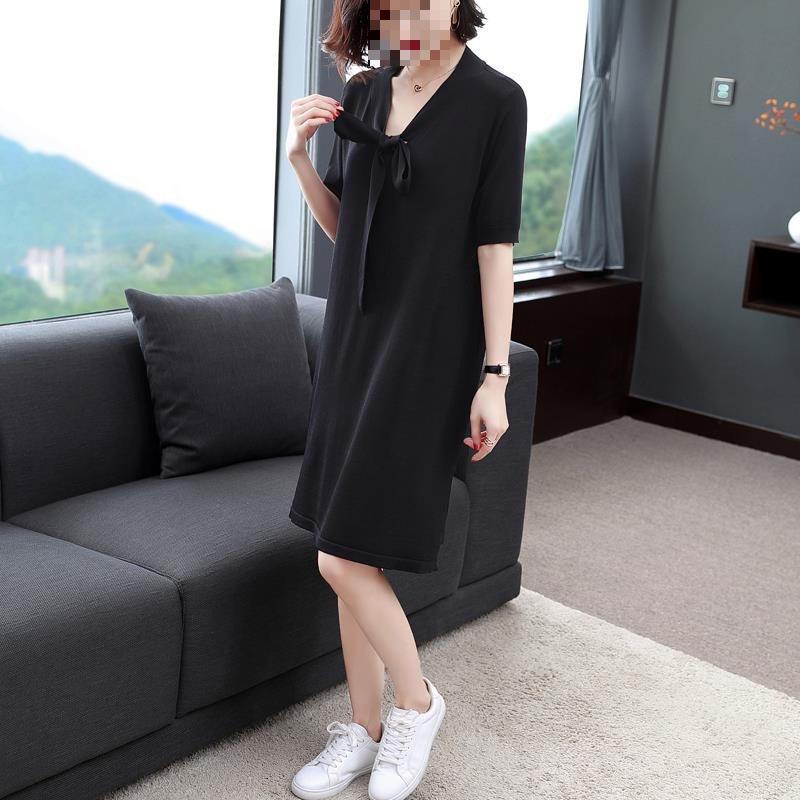 Sommerkleid für Damen in Übergröße, kurzärmlig, 2026: Trendiger, Weiter, Schlankmachender Mid-Length Rock.