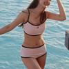 Korean Dongdaemun Sweet Style Bandeau Camisole Split Swimsuit