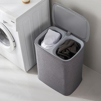 2026 Collapsible Dirty Clothes Basket Hamper Separation Basket with Lid & Removable Laundry Bag