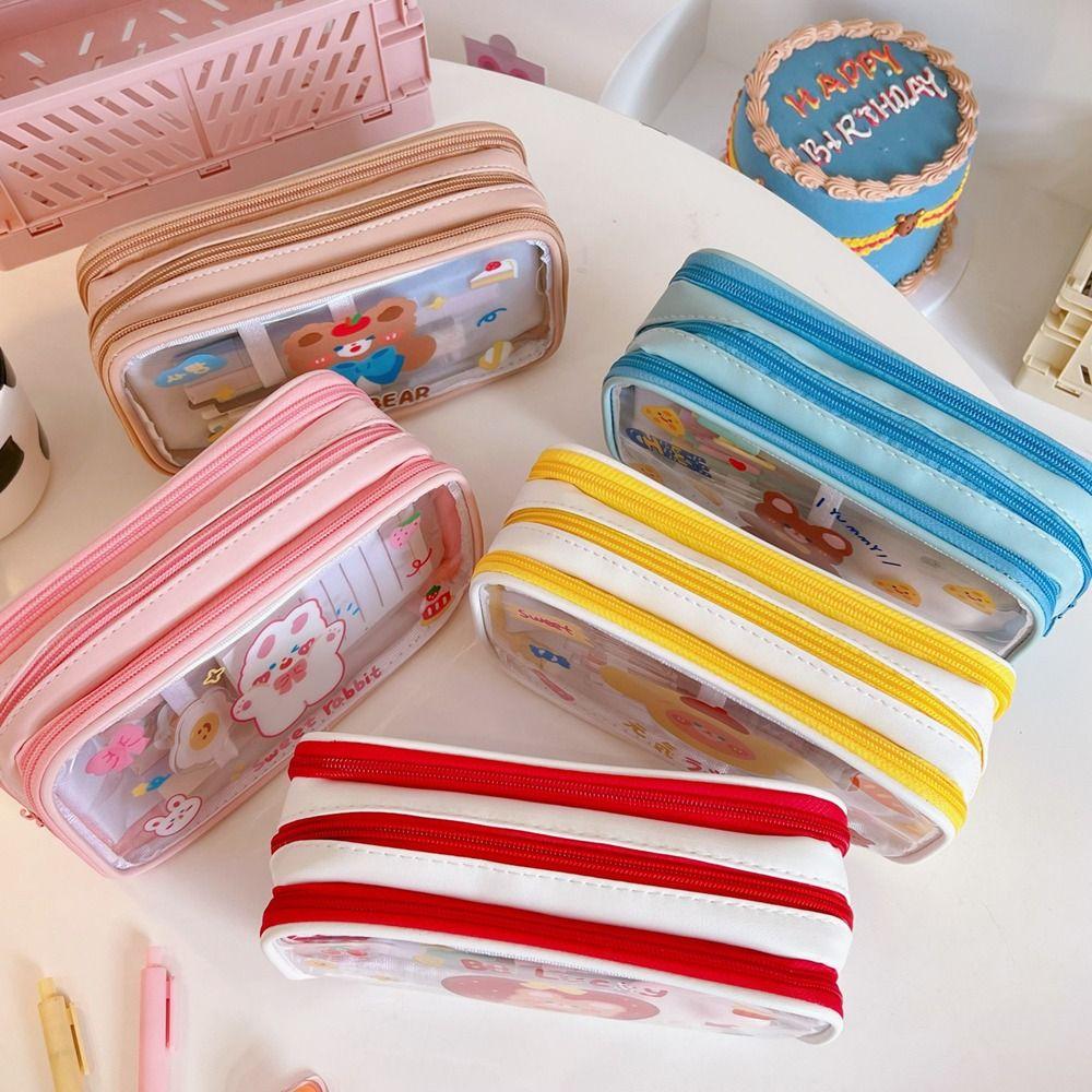

Pouch Pen Pouch Cute Rabbit Pencil Bag Pencil Pouch Transparent Pen Bag Cute Bear Pencil Case