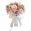 Artificial Bridal Bouquet Korean Style Wedding Photo Prop Event Decor for Brides Milky White