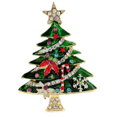 Neue Emaille-Weihnachtsbaum-Brosche, 4 Farben erhältlich. Wintermode-Pflanzennadel, 4 Farben erhältlich, hohe Qualität