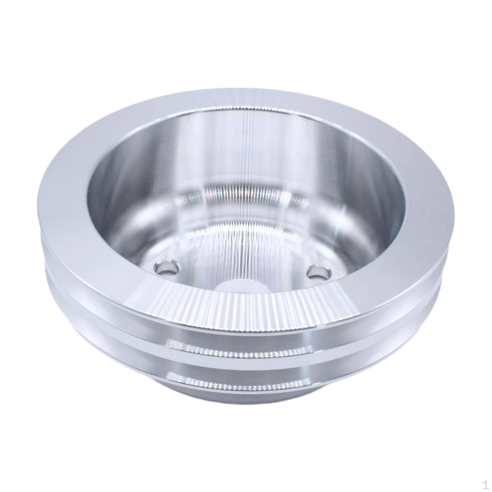 

Шкив коленчатого вала двигателя, серебристый, профессиональный, 2 канавки, алюминиевые запасные части, прочные аксессуары