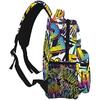 Mochila Multiusos para Ocio con Estampado de Cómics Abstractos y Texto Estilo Graffiti Urbano Yo Pop Super Grunge Wow Mochila de Viaje Deportiva Escolar